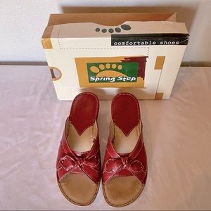Retro Red Leather Marsi Sandals by Spring Step